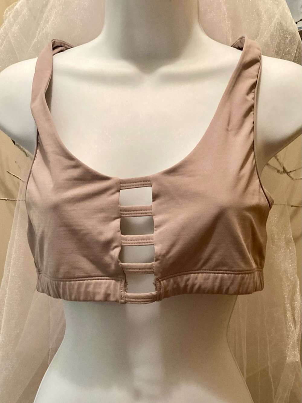 PINK Victoria's Secret Mauve Scoop Bralette with Ladder Cutouts